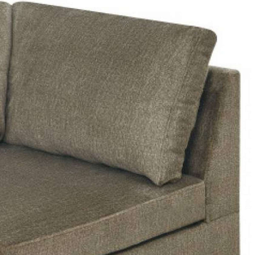 37 Inches Fabric Upholstered Wooden Corner Wedge, Taupe Brown By Benzara | Lounge Chairs |  Modishstore  - 5