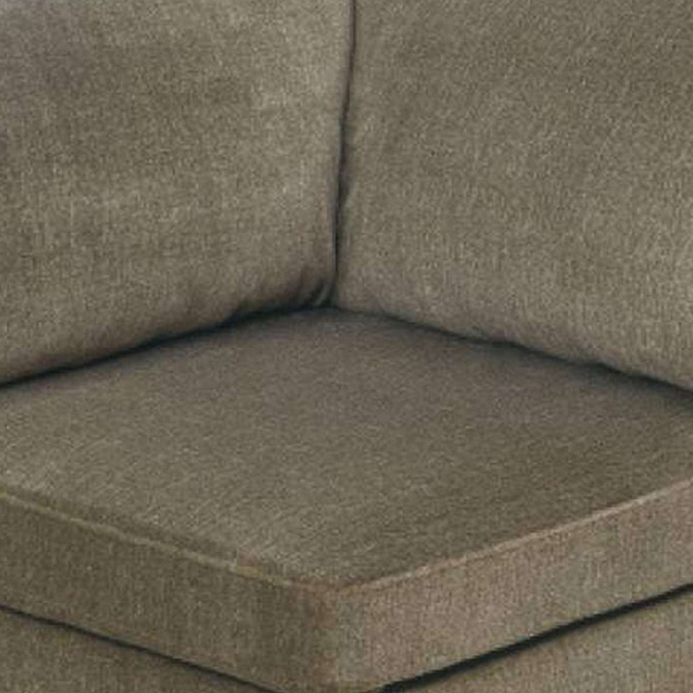 37 Inches Fabric Upholstered Wooden Corner Wedge, Taupe Brown By Benzara | Lounge Chairs |  Modishstore  - 4