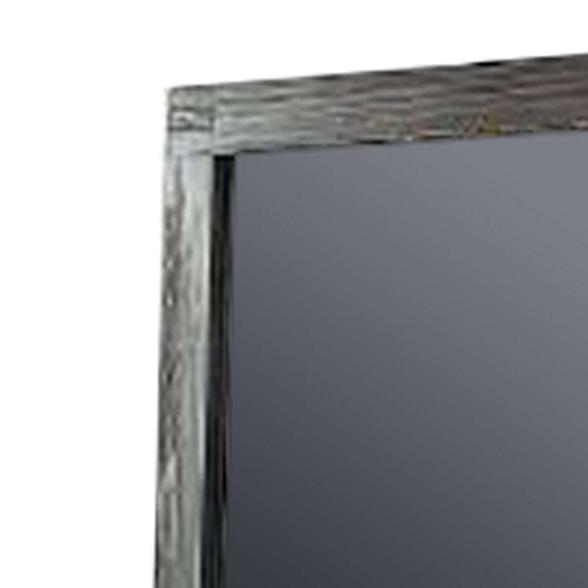 Wall Mirror With Rectangular Frame And Natural Wood Grain Details, Dark Brown By Benzara | Mirrors |  Modishstore  - 5