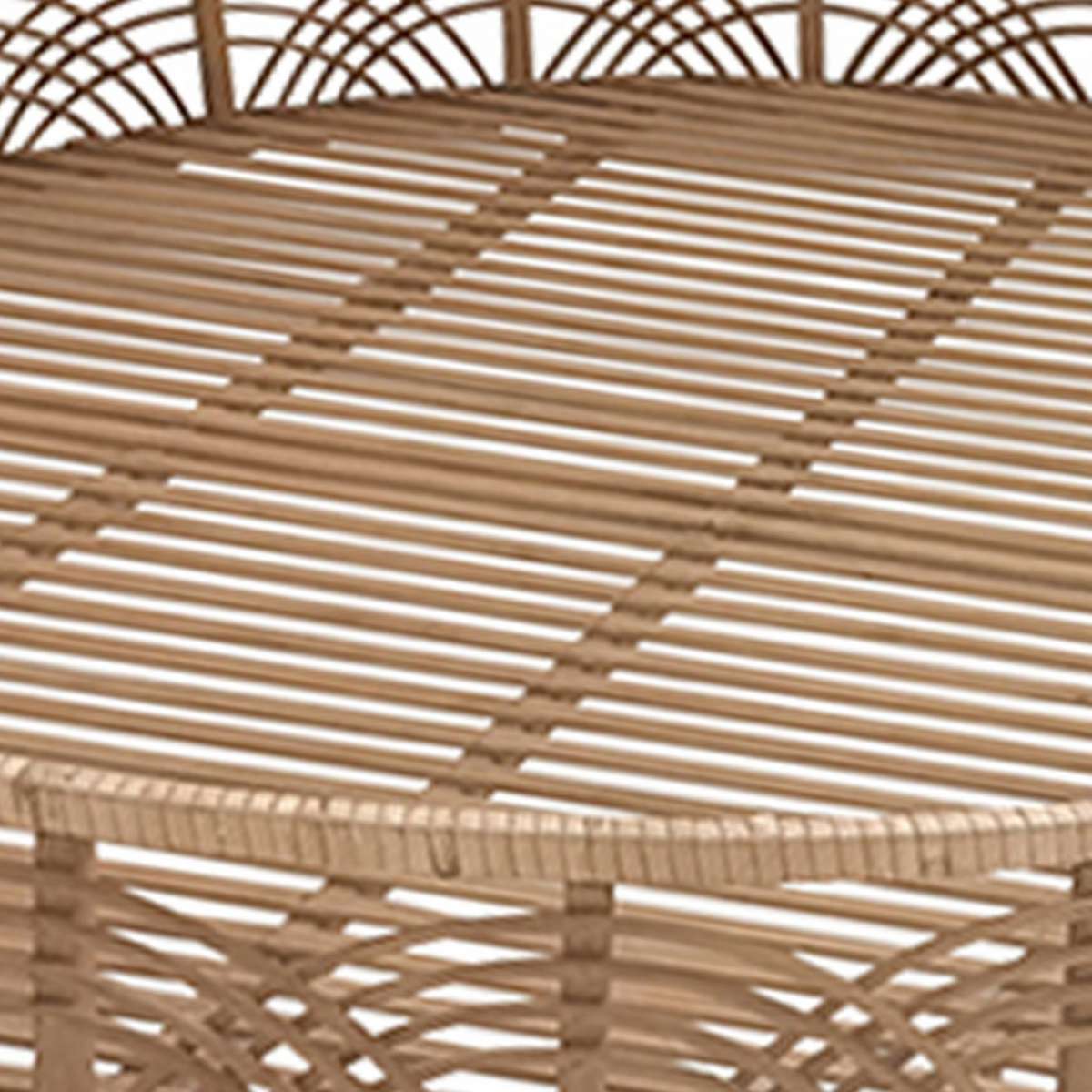 Round Shaped Bamboo Tray With Curved Handle, Set Of 2, Brown By Benzara | Trays & Pedestals |  Modishstore  - 2