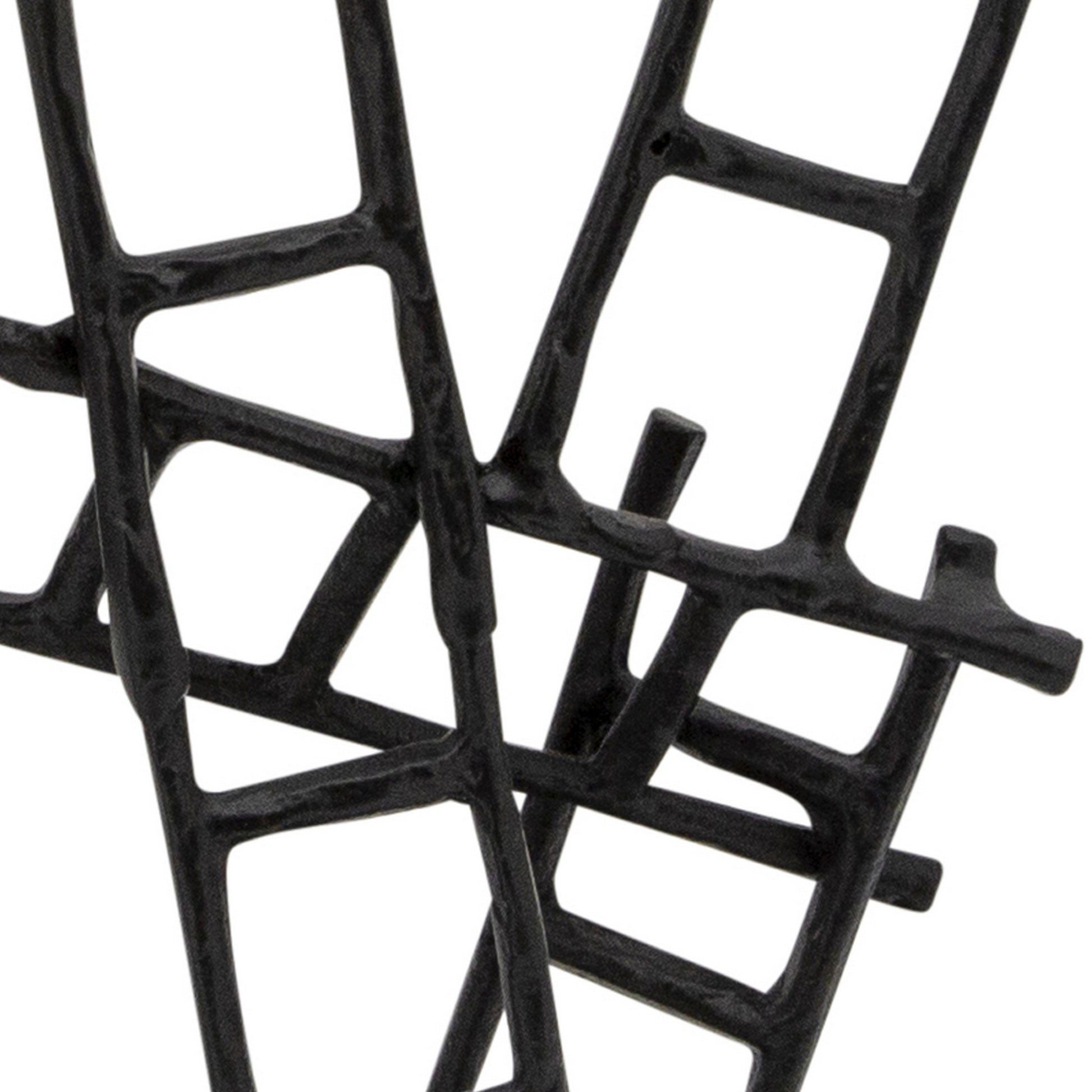 24 Inch Metal Ladder Sculpture With Stable Base, Black By Benzara | Sculptures |  Modishstore  - 4