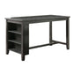Wooden Counter Height Table With Three Storage Shelves, Gray By Benzara | Dining Tables |  Modishstore 