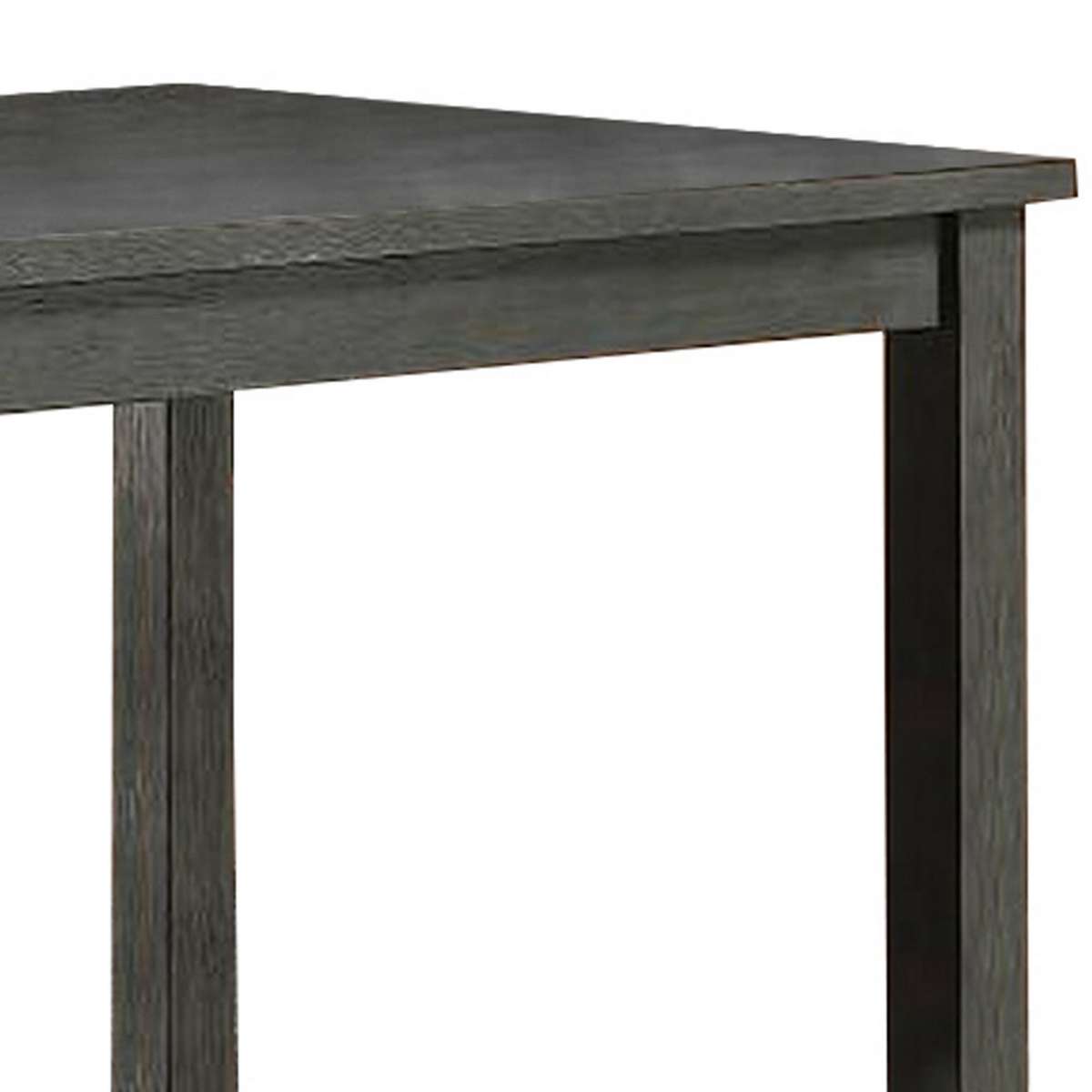 Wooden Counter Height Table With Three Storage Shelves, Gray By Benzara | Dining Tables |  Modishstore  - 3