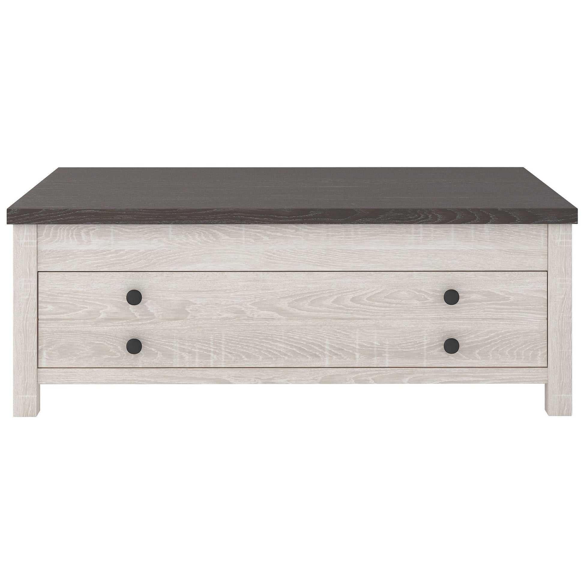 45 Inches Single Drawer Lift Top Cocktail Table Gray And White By Benzara | Coffee Tables | Modishstore - 2