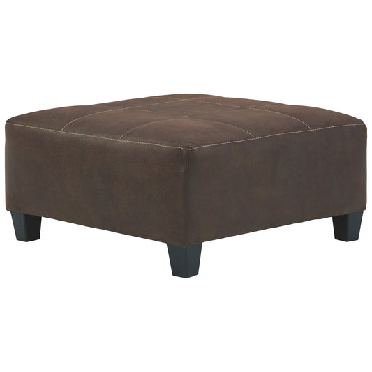 Faux Leather Upholstered Ottoman With Tufted Seating Brown By Benzara | Ottomans | Modishstore