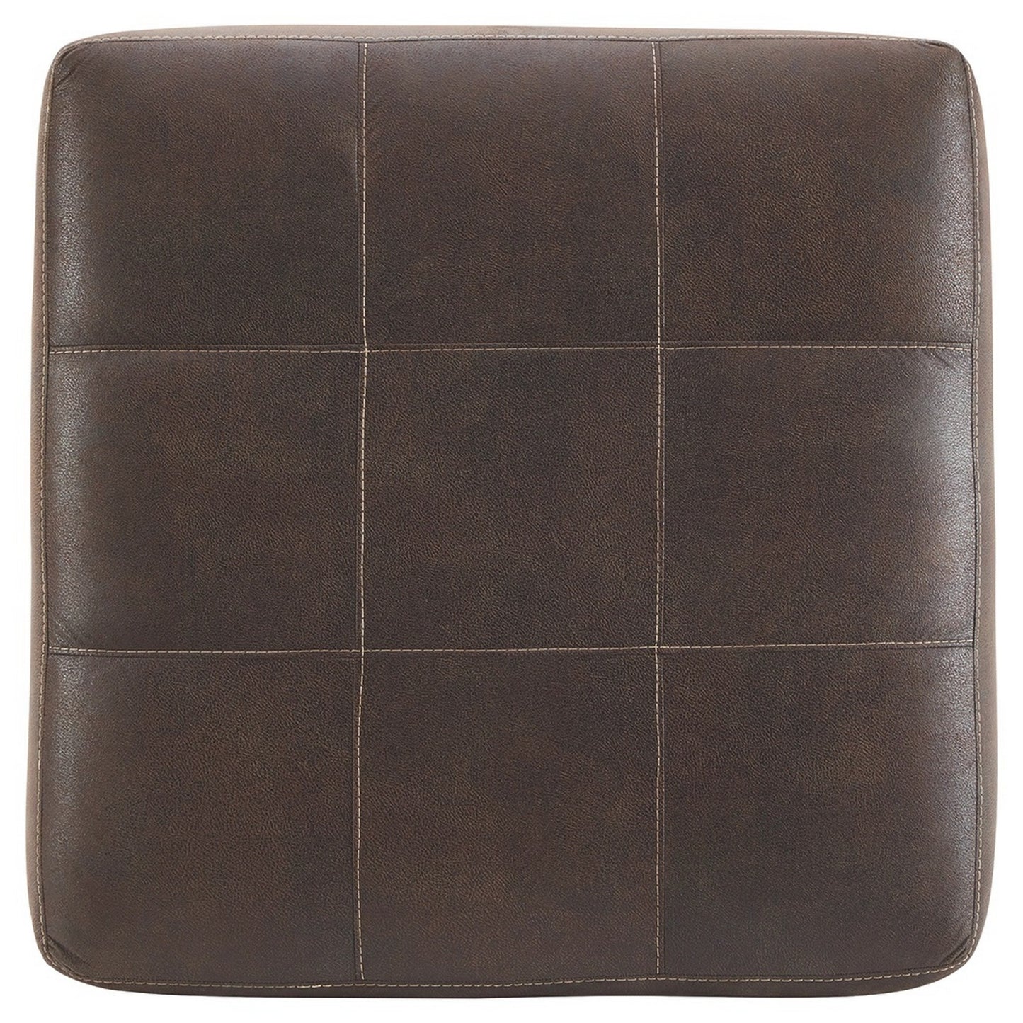 Faux Leather Upholstered Ottoman With Tufted Seating Brown By Benzara | Ottomans | Modishstore - 5