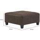 Faux Leather Upholstered Ottoman With Tufted Seating Brown By Benzara | Ottomans | Modishstore - 2