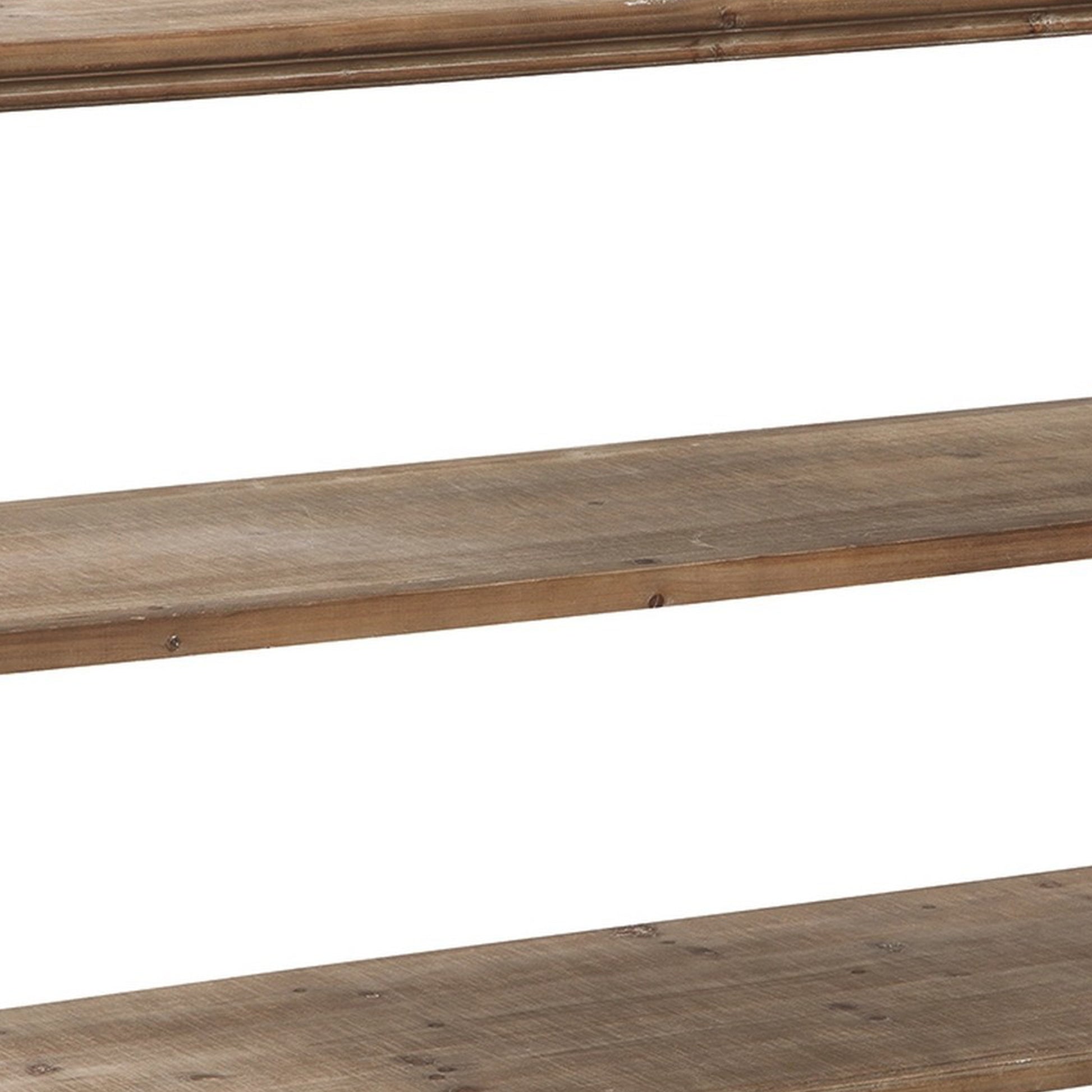 Traditional Style Console Sofa Table With Scalloped Design White And Brown By Benzara | End Tables | Modishstore - 5