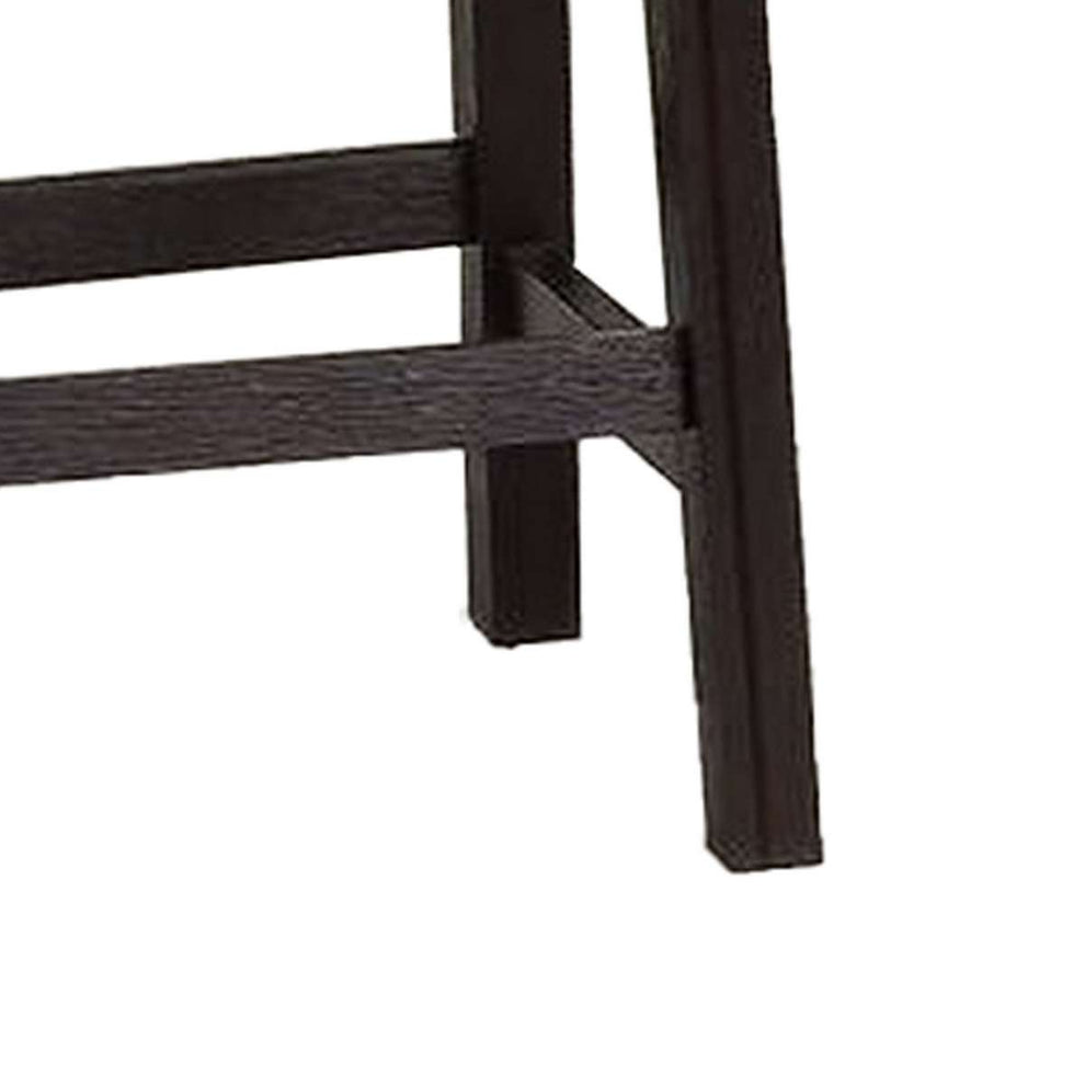 29 Inch Wooden Bar Stool With Upholstered Cushion Seat Set Of 2, Gray And Black By Benzara | Bar Stools |  Modishstore  - 5