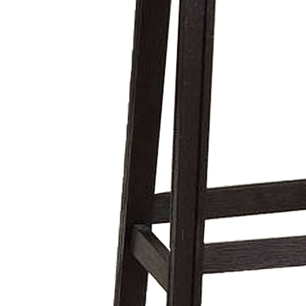 29 Inch Wooden Bar Stool With Upholstered Cushion Seat Set Of 2, Gray And Black By Benzara | Bar Stools |  Modishstore  - 4