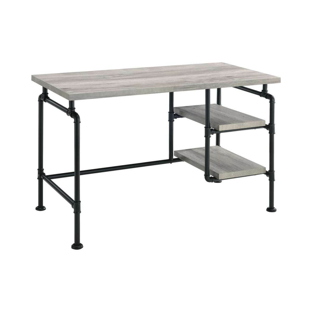 47 Inch Wooden And Metal Writing Desk, Black And Gray By Benzara | Desks |  Modishstore  - 2