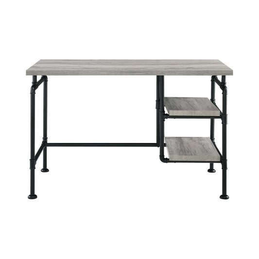 47 Inch Wooden And Metal Writing Desk, Black And Gray By Benzara | Desks |  Modishstore 