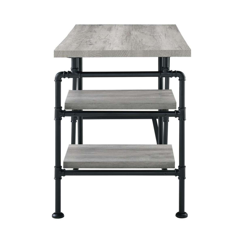 47 Inch Wooden And Metal Writing Desk, Black And Gray By Benzara | Desks |  Modishstore  - 5