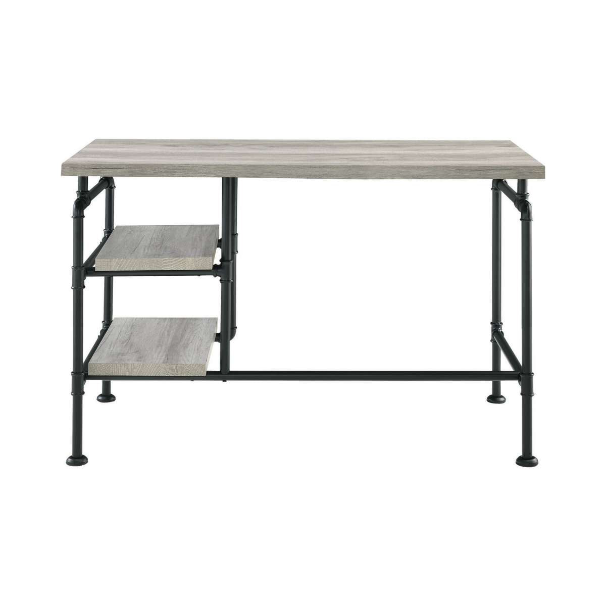 47 Inch Wooden And Metal Writing Desk, Black And Gray By Benzara | Desks |  Modishstore  - 4