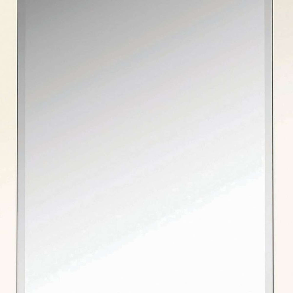 Rectangular Shaped Floor Mirror With Beveled Edge, Silver By Benzara | Mirrors |  Modishstore  - 4