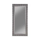 Rectangular Beveled Accent Floor Mirror With Glitter Mosaic Pattern, Gray By Benzara | Mirrors |  Modishstore 