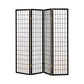 4 Panel Foldable Wooden Frame Room Divider With Grid Design, Black By Benzara | Room Divider |  Modishstore 