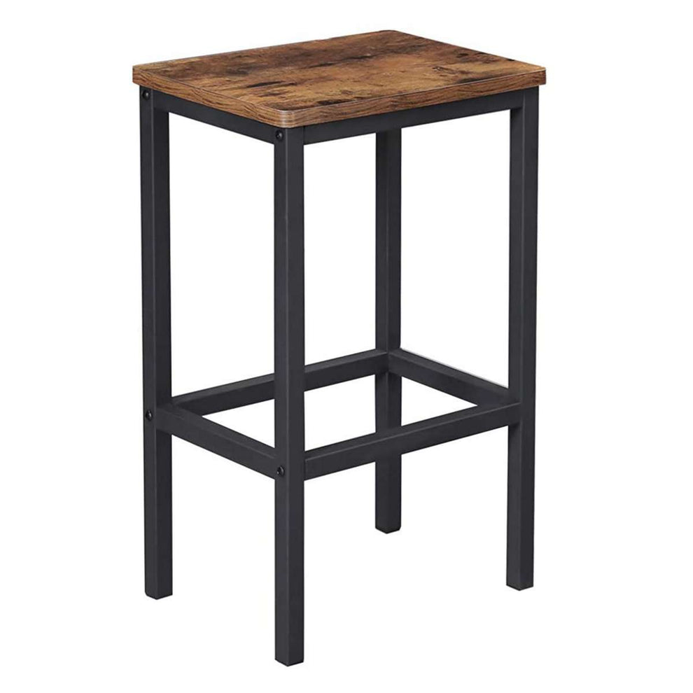 25.6 Inches Bar Stool With Wooden Seat, Set Of 2, Brown And Black By Benzara | Bar Stools |  Modishstore  - 5