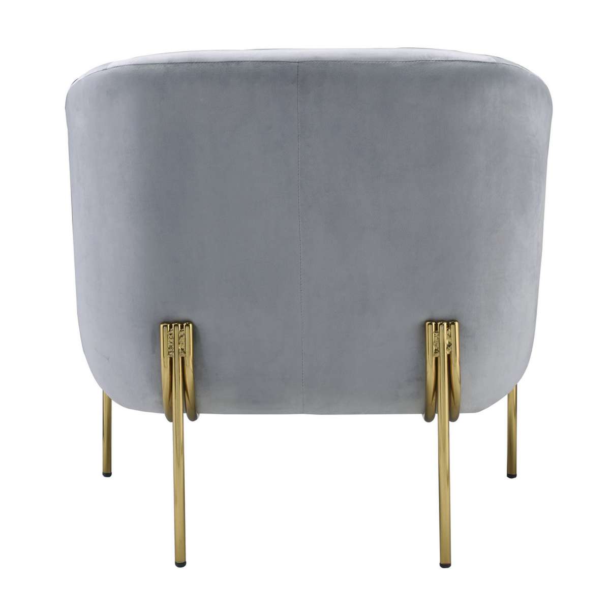 Velvet Upholstered Accent Chair With Spindle Legs, Gray By Benzara | Accent Chairs |  Modishstore  - 3