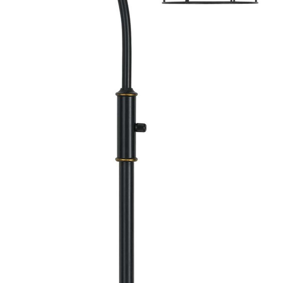 60 Inch Metal Downbridge Design Floor Lamp With Caged Shade, Dark Bronze By Benzara | Floor Lamps |  Modishstore  - 5