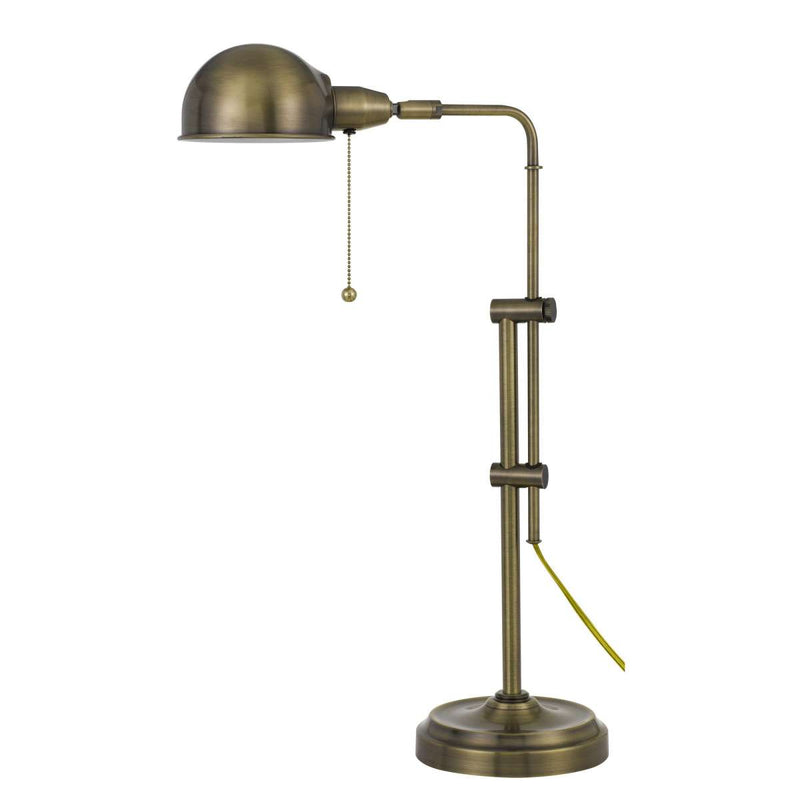 Adjustable Height Metal Desk Lamp With Dome Shade, Brass By Benzara | Table Lamps |  Modishstore 
