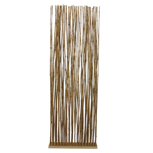 78 Inch Elongated Bamboo Branch Pattern Single Panel Screen, Brown By Benzara | Room Divider |  Modishstore 