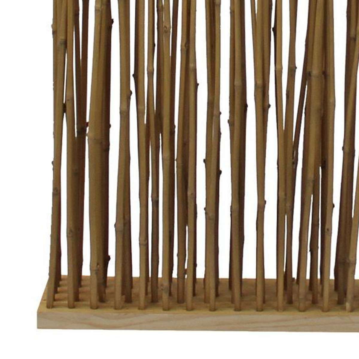 78 Inch Elongated Bamboo Branch Pattern Single Panel Screen, Brown By Benzara | Room Divider |  Modishstore  - 3