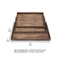 Rough Sawn Textured Rectangular Wooden Ruler Tray, Set Of 3, Brown By Benzara | Trays & Pedestals |  Modishstore  - 2