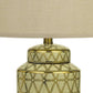 24.5" Ceramic Table Lamp With Geometric Style Accents, Gold And Beige By Benzara | Table Lamps |  Modishstore  - 4