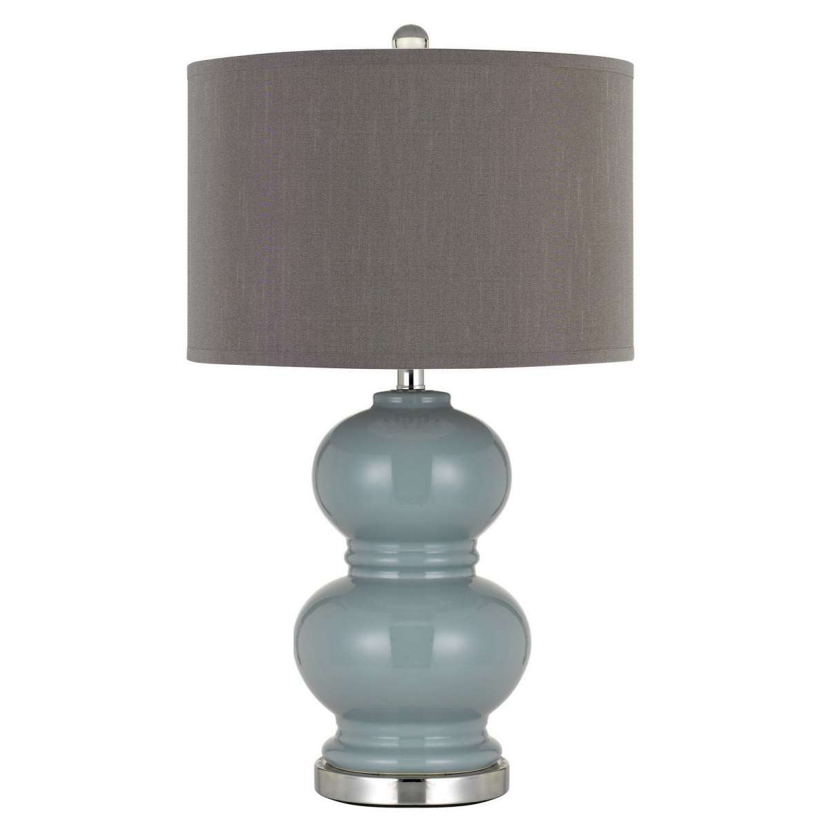 27" Ceramic Table Lamp With Hardback Style Shade, Gray And Blue By Benzara | Table Lamps |  Modishstore 