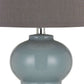 27" Ceramic Table Lamp With Hardback Style Shade, Gray And Blue By Benzara | Table Lamps |  Modishstore  - 4
