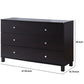 47.25 Inches 6 Drawer Dresser With Straight Legs Dark Brown By Benzara | Dressers | Modishstore - 2