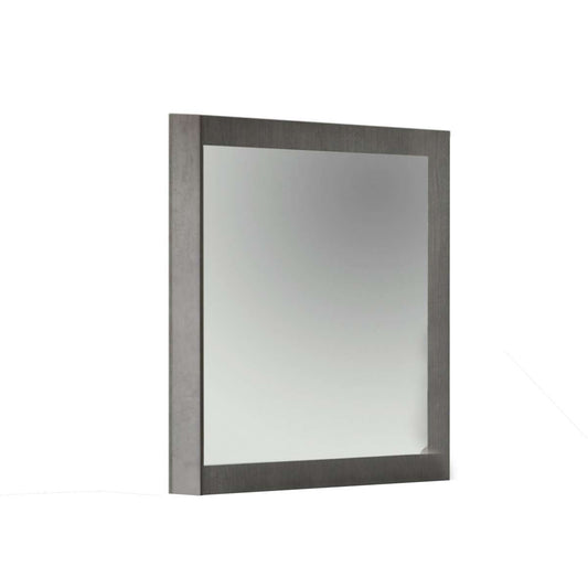 Rectangular Mirror With Faux Concrete Frame, Gray By Benzara | Mirrors |  Modishstore 