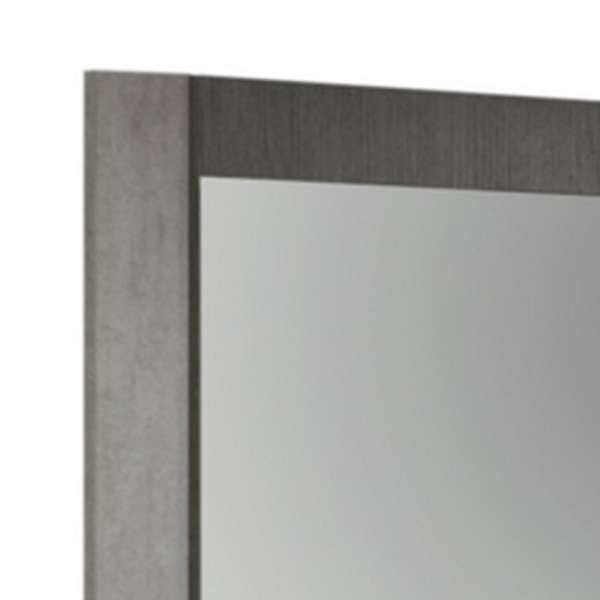 Rectangular Mirror With Faux Concrete Frame, Gray By Benzara | Mirrors |  Modishstore  - 5