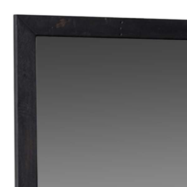 Contemporary Style Rectangular Mirror With Wooden Frame, Antique Black By Benzara | Mirrors |  Modishstore  - 5