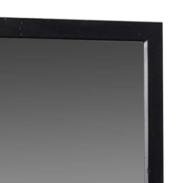 Contemporary Style Rectangular Mirror With Wooden Frame, Antique Black By Benzara | Mirrors |  Modishstore  - 3