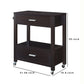 2 Drawer Wooden Kitchen Cart With Casters And 1 Open Shelf, Dark Brown By Benzara | Bar Carts |  Modishstore  - 2