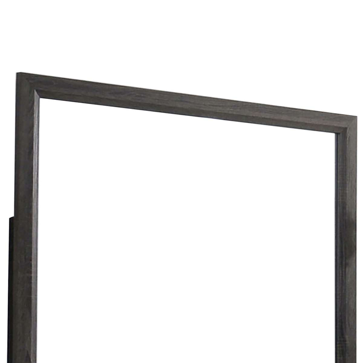 39 Inch Contemporary Wooden Frame Mirror, Gray By Benzara | Mirrors |  Modishstore  - 5