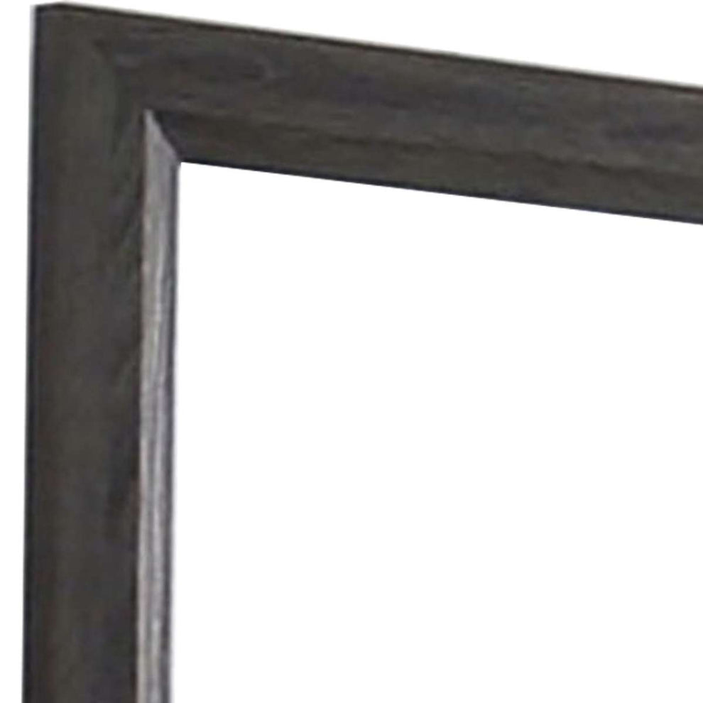 39 Inch Contemporary Wooden Frame Mirror, Gray By Benzara | Mirrors |  Modishstore  - 3