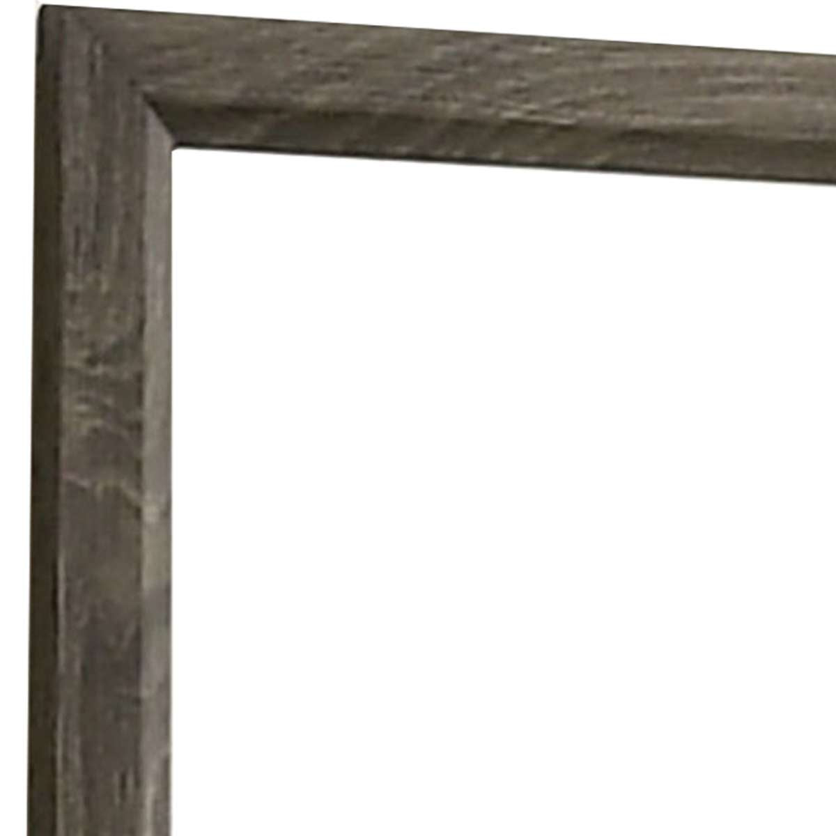 35 Inch Transitional Style Wooden Frame Mirror, Gray By Benzara | Mirrors |  Modishstore  - 3