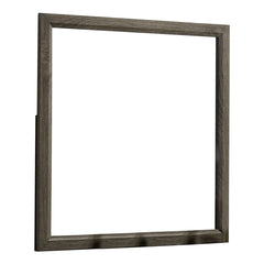 35 Inch Transitional Style Wooden Frame Mirror, Gray By Benzara