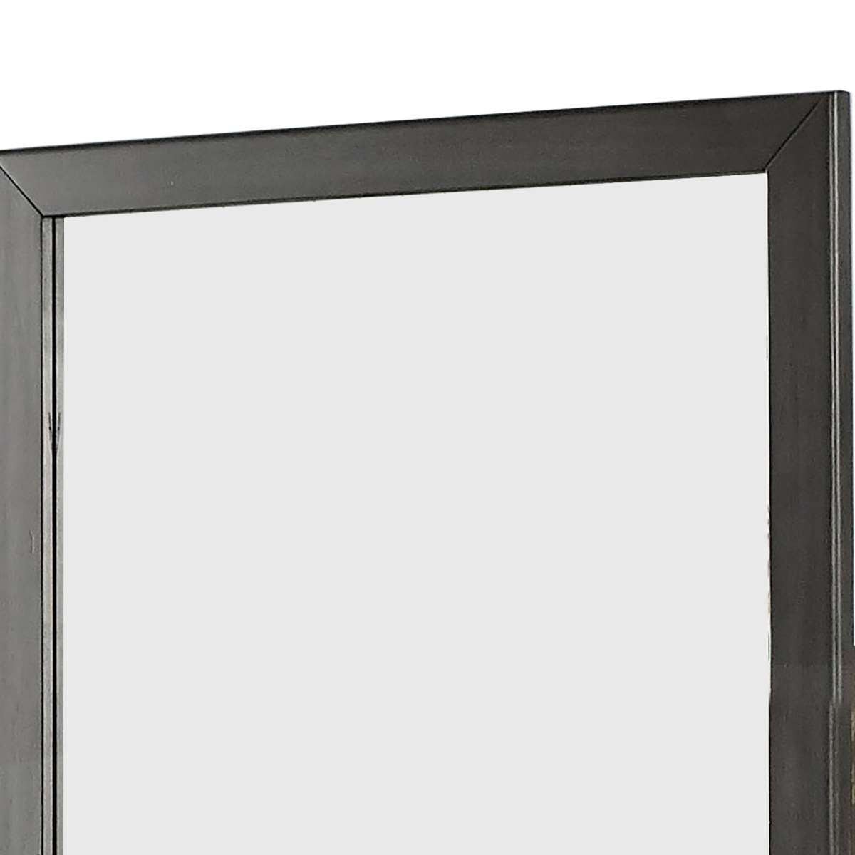 32 Inch Transitional Style Wooden Frame Mirror, Gray By Benzara | Mirrors |  Modishstore  - 5