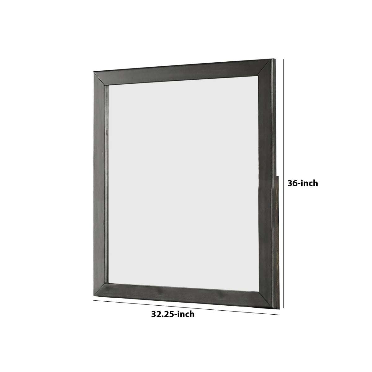 32 Inch Transitional Style Wooden Frame Mirror, Gray By Benzara | Mirrors |  Modishstore  - 2