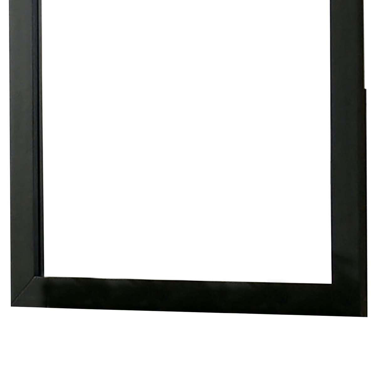 35 Inch Transitional Style Wooden Frame Square Mirror, Black By Benzara | Mirrors |  Modishstore  - 4