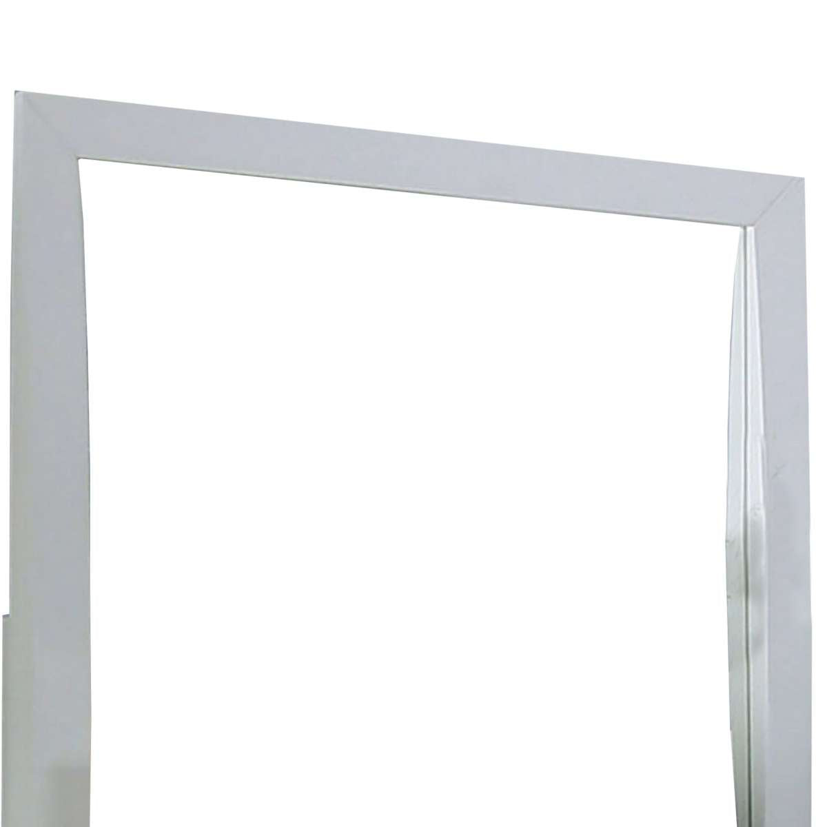 37 Inch Transitional Style Wooden Frame Mirror, White By Benzara | Mirrors |  Modishstore  - 5
