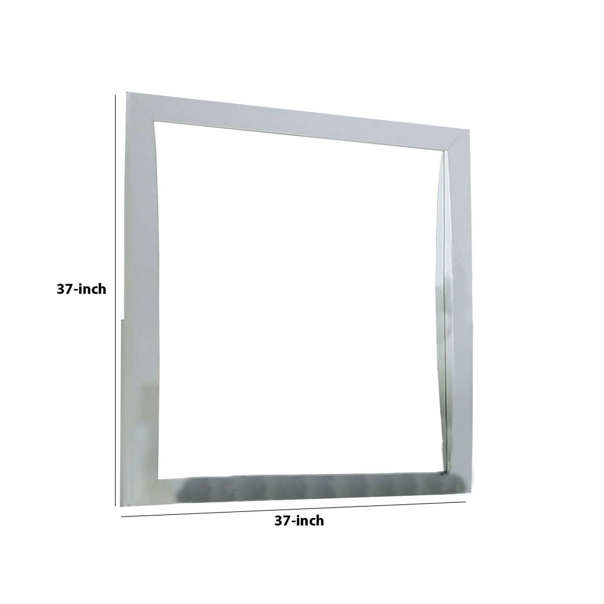 37 Inch Transitional Style Wooden Frame Mirror, White By Benzara | Mirrors |  Modishstore  - 2
