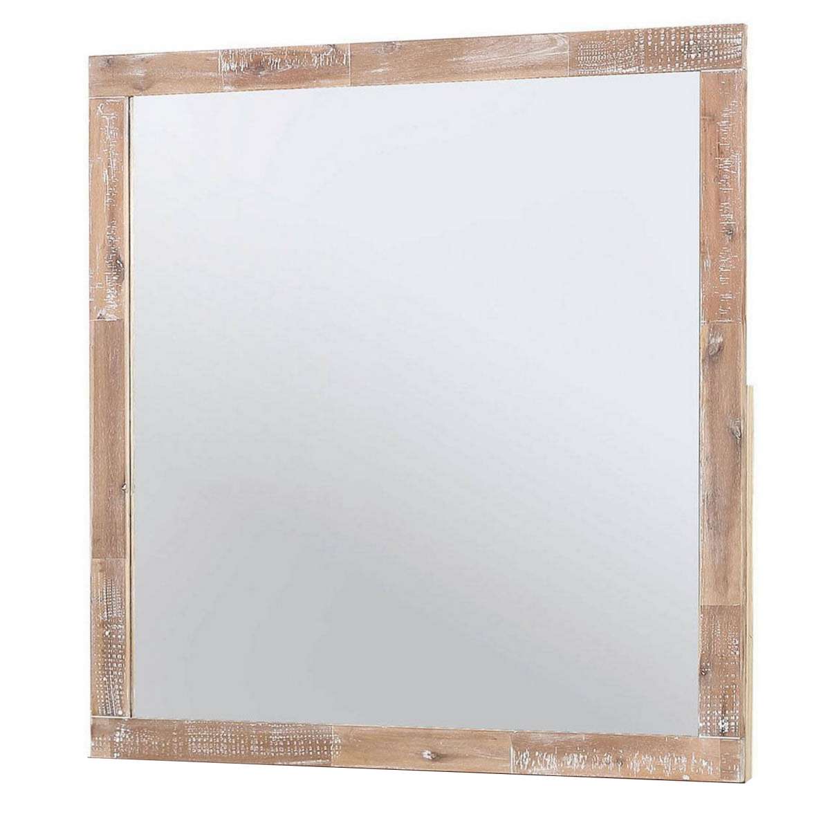 40 Inch Rusti Style Wooden Frame Square Mirror, Brown By Benzara | Mirrors |  Modishstore 