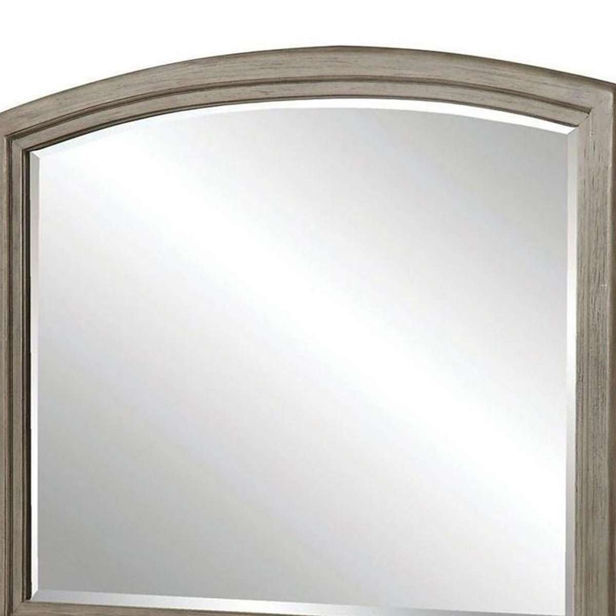 46 Inch Transitional Style Curved Wooden Frame Mirror, Gray By Benzara | Mirrors |  Modishstore  - 5