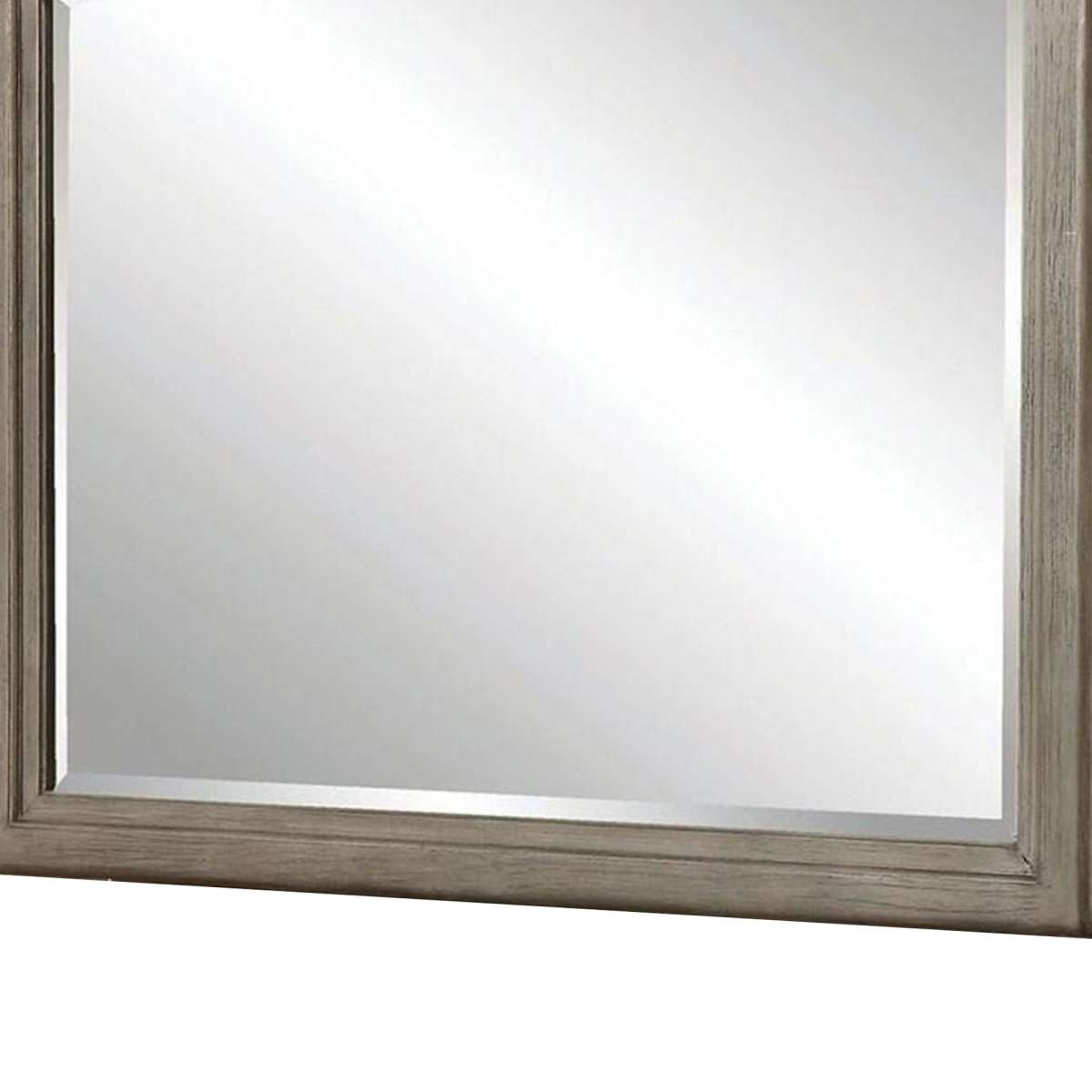 46 Inch Transitional Style Curved Wooden Frame Mirror, Gray By Benzara | Mirrors |  Modishstore  - 4