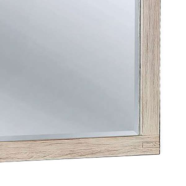 44 Inch Rectangular Rustic Wooden Frame Mirror, Brushed White By Benzara | Mirrors |  Modishstore  - 5